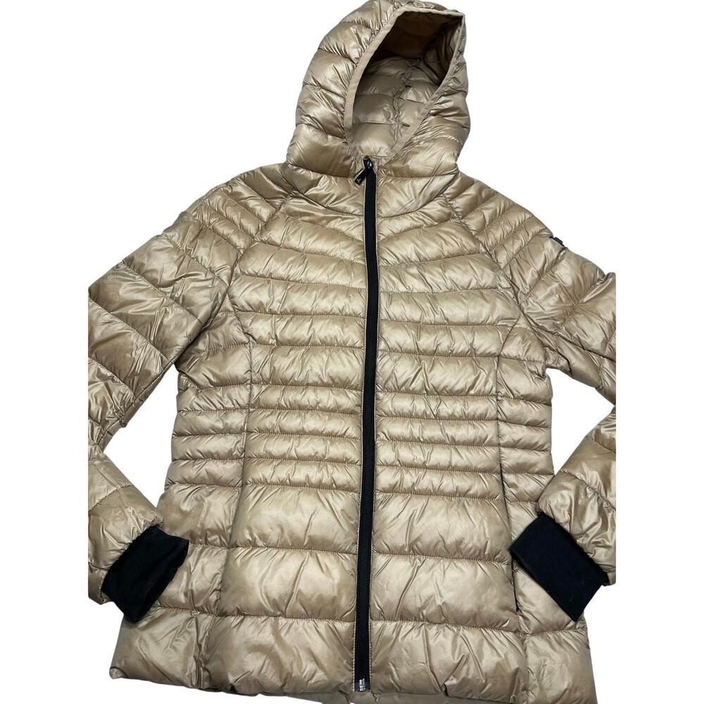 BCBGMAXAZRIA Packable Down Puffer Jacket Women’s Small Champagne Gold